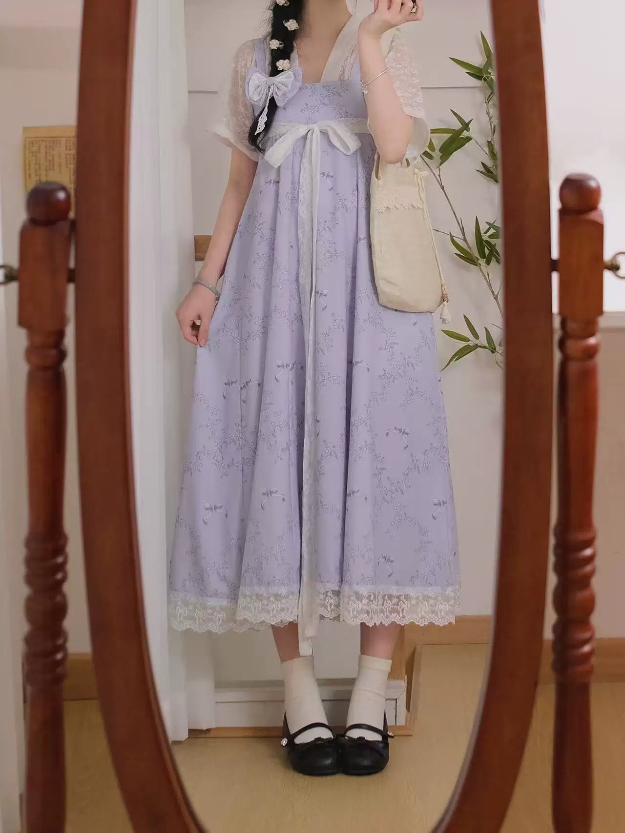Pastel Bows Qixiong Dress (Purple)