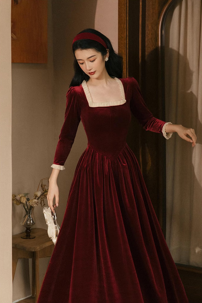 Velvet Princess Midi Dress (2 Colors)