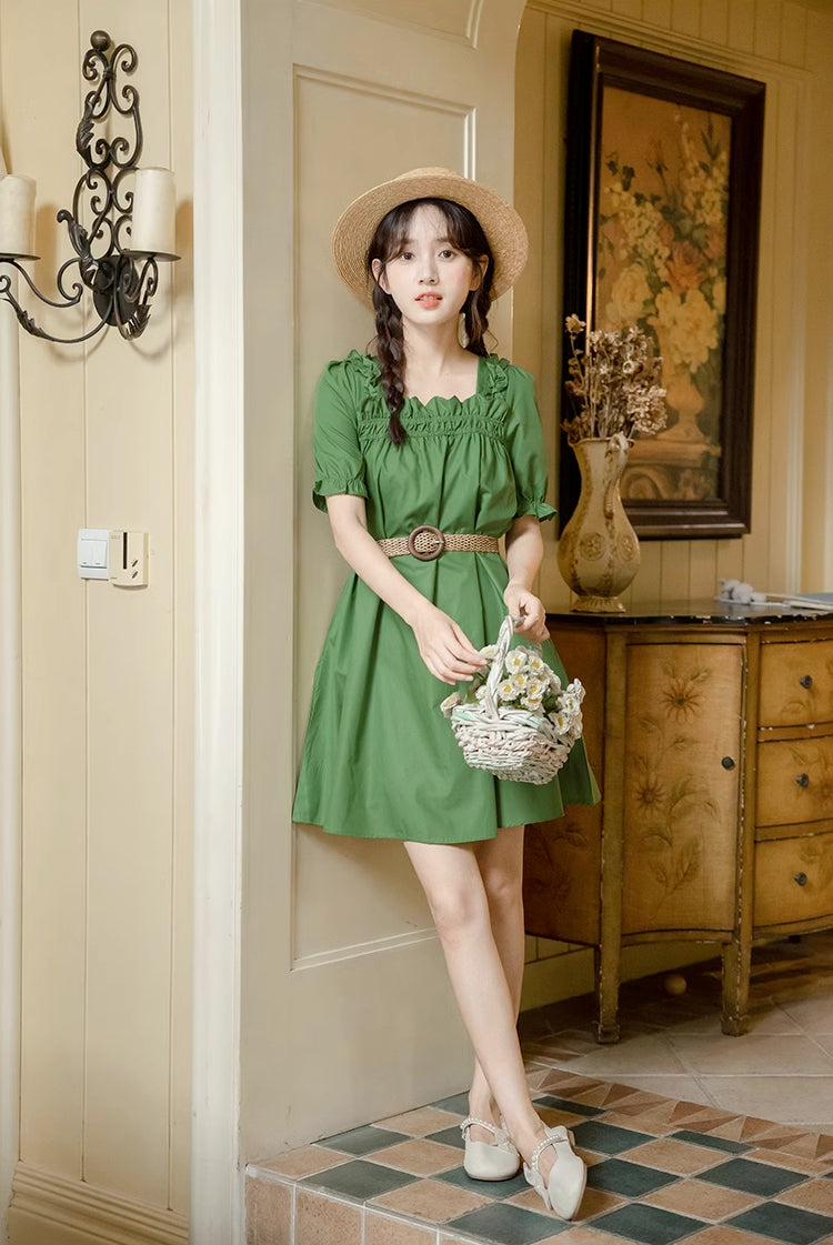 Forest Fairy Shift Dress (Green)