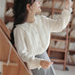 Ruffled Peter Pan Collar Blouse (White)