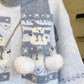 Snowy Snowman Fair Isle Cardigan (Blue)