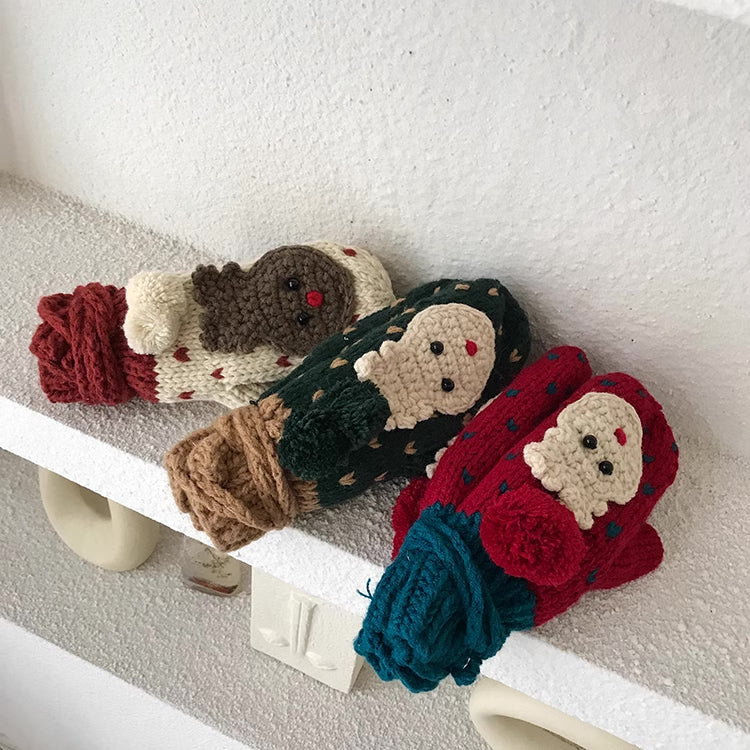 Reindeer Crochet Mittens (10 Colors)