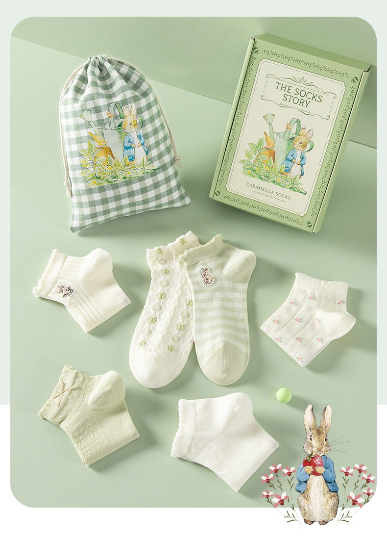 Spring Peter Rabbit Ankle Socks Set (Green)