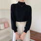 Balloon Sleeve Ribbed Sweater (4 Colors)