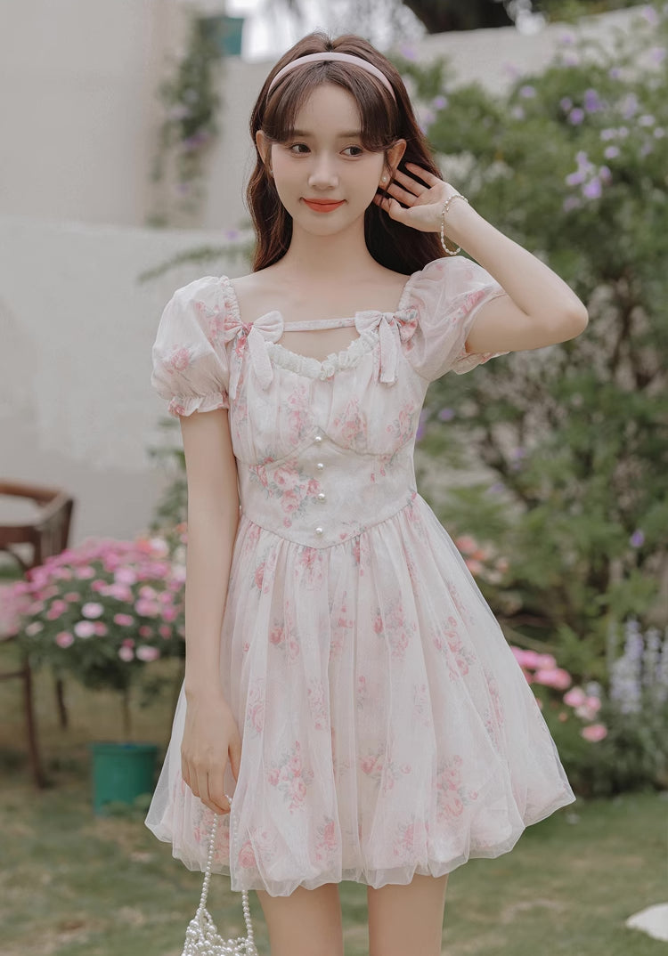 Bubbly Rose Mini Dress (Pink)