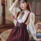 Long Sleeve Crepe Suspender Skirt Set (2 Colors)