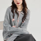 Braided Knit Bows Cardigan (Gray)