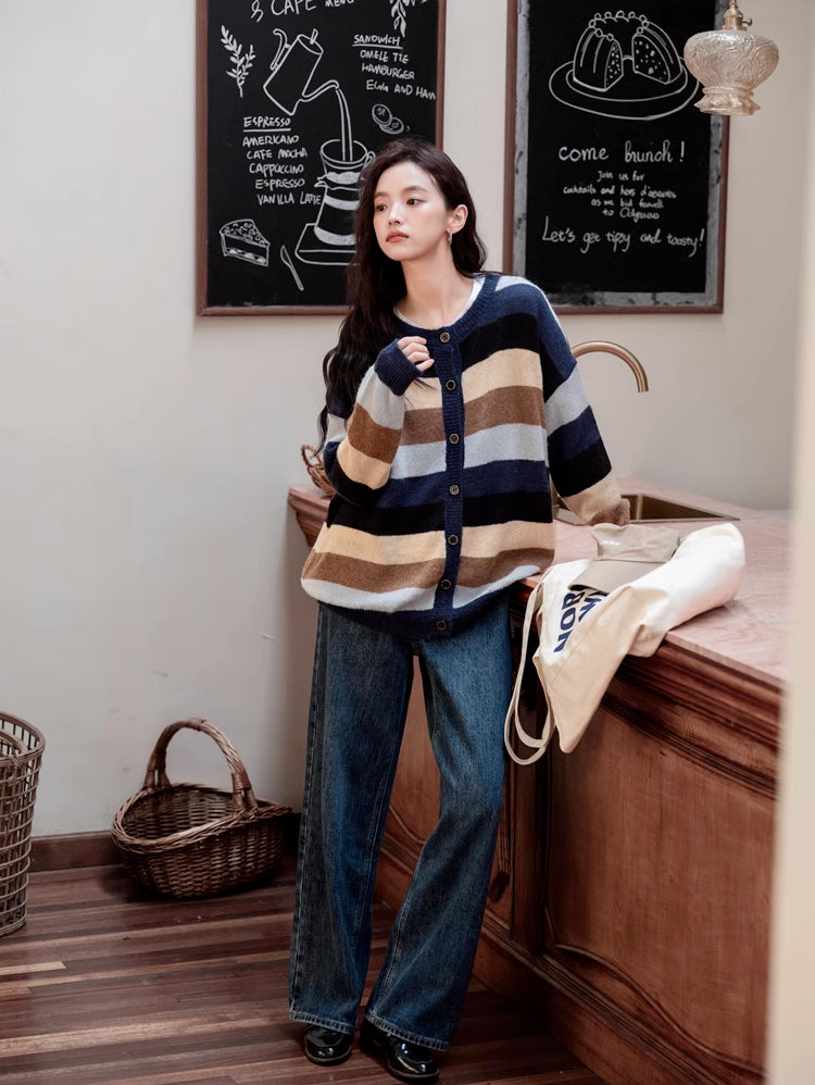 Retro Stripe Cardigan (2 Colors)