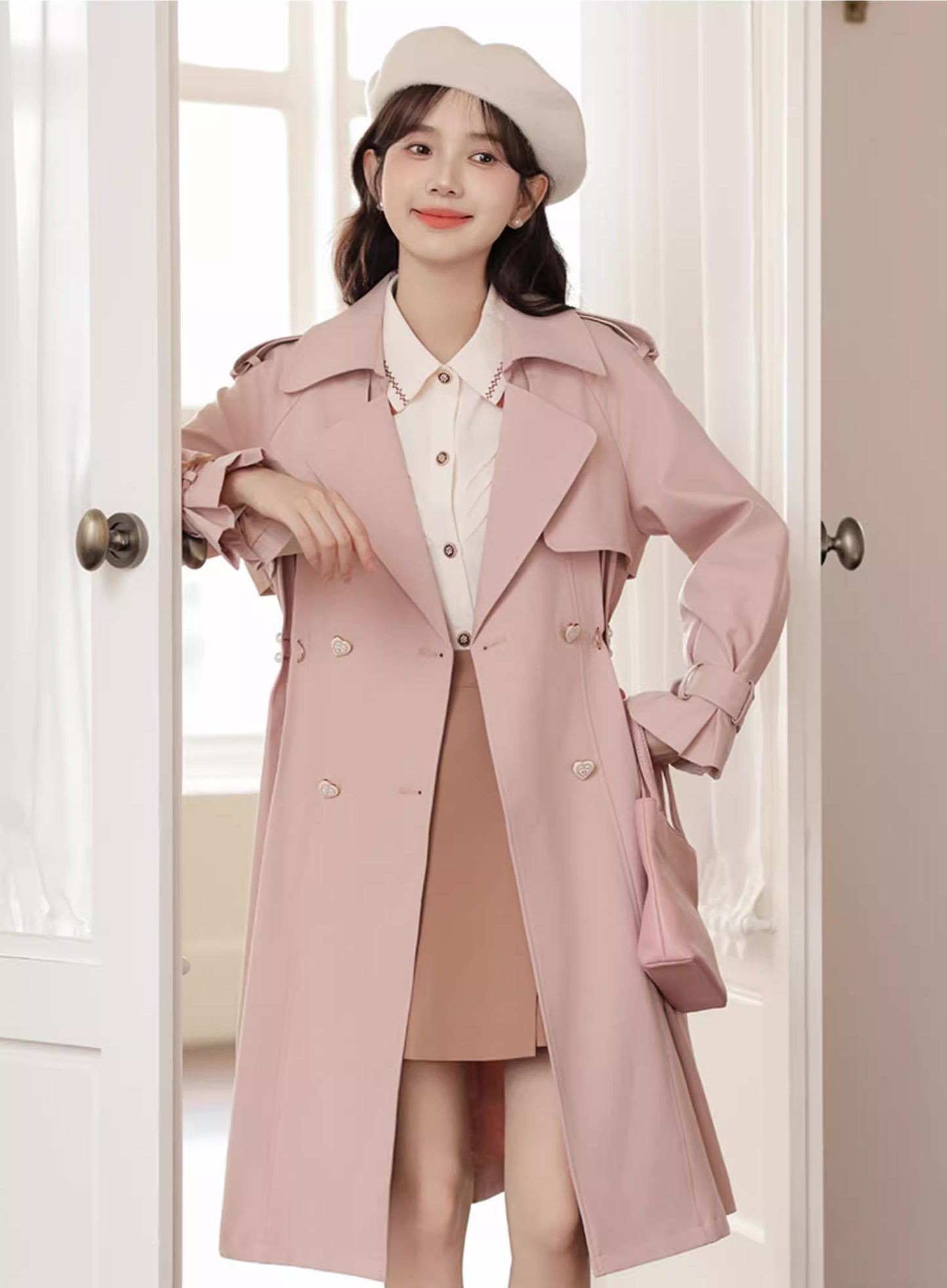 Sweet Heart Trench Coat (Pink)