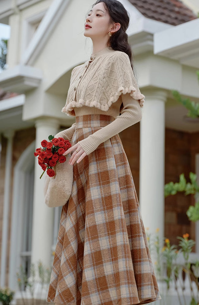 Toasted Marshmallow Sweater & Skirt Set (Khaki)