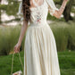 Cottage Flower Midi Dress (Cream)