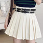 Double Belted Pleated Mini Skirt (5 Colors)