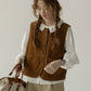 Corduroy Pocketful Vest (Brown)