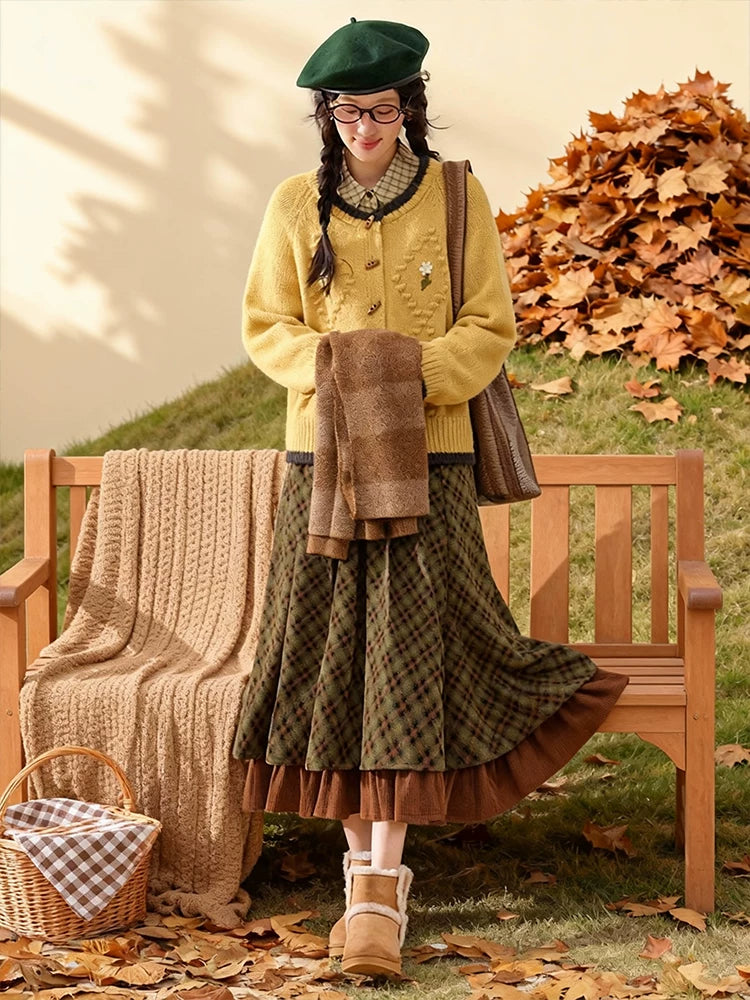 Gingko Flower Cardigan (Yellow)