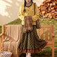 Willow Plaid Pleated Midi Skirt (Green/Brown)
