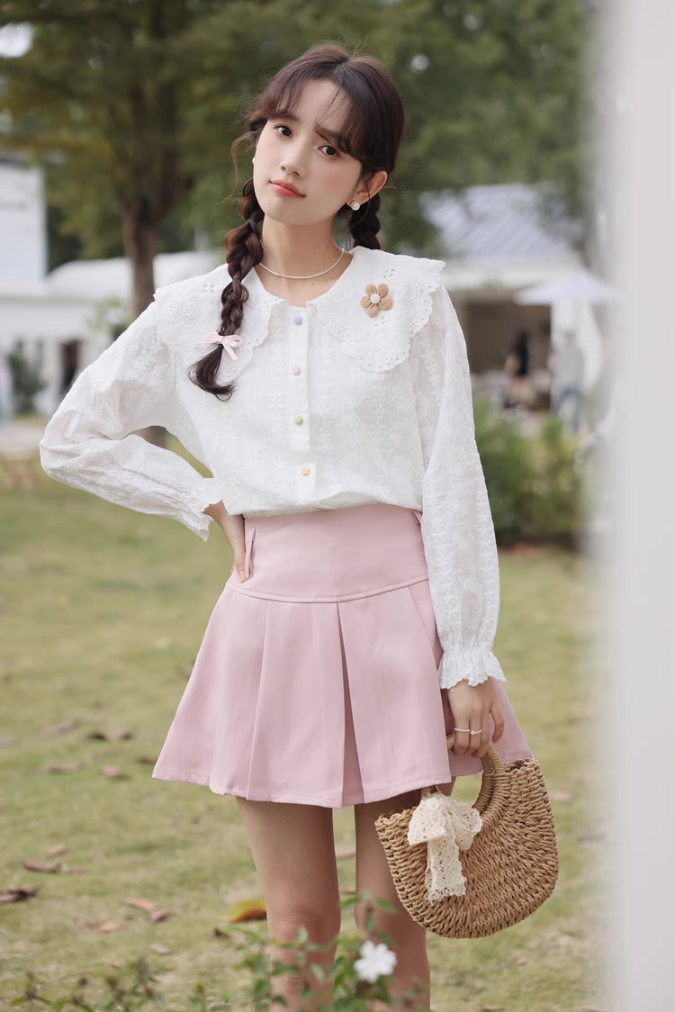 Floral Broderie Blouse (2 Colors)