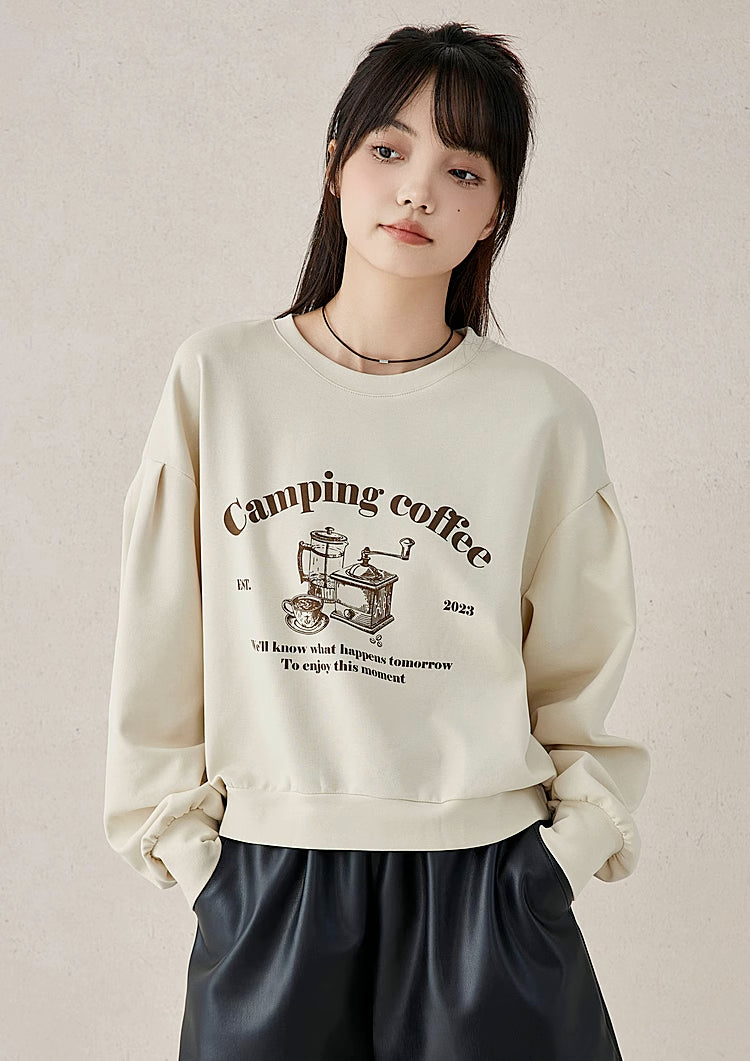 Camping Coffee Sweatshirt (Cream)