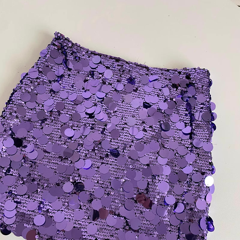 Chunky Sequin Mini Skirt (4 Colors)