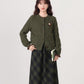 Braided Round Neck Cardigan (Olive)