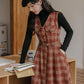 Ginger Plaid Pinafore Midi Dress (2 Colors)