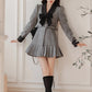 Peter Pan Collar Bow Mini Dress Coat (Gray)