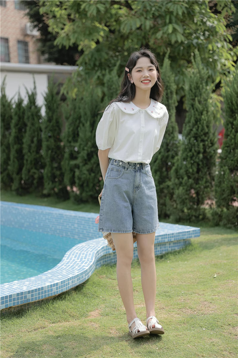 Budding Blossoms Short Sleeve Blouse (2 Colors)