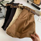 Belted Corduroy Shorts (4 Colors)