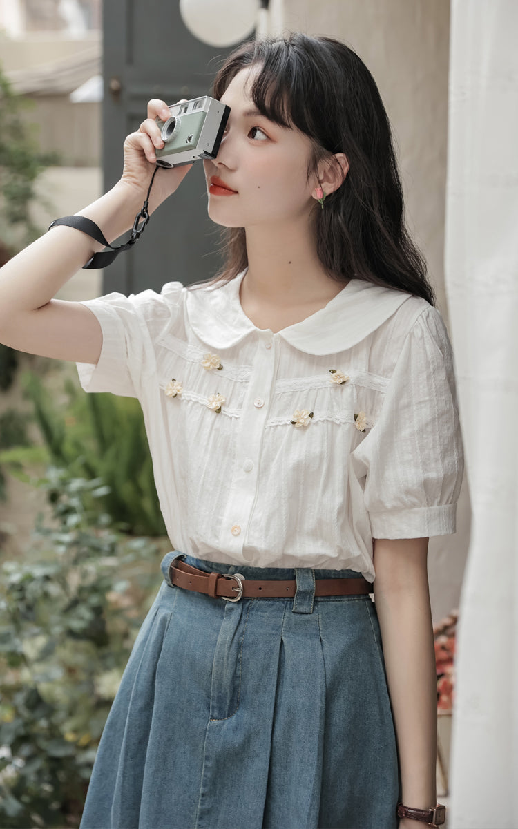 Little Flower Blouse (White)