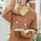 Fall Florals Polo Button Cardigan (Orange)