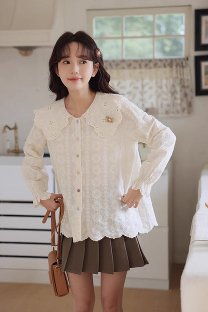 Floral Broderie Blouse (2 Colors)