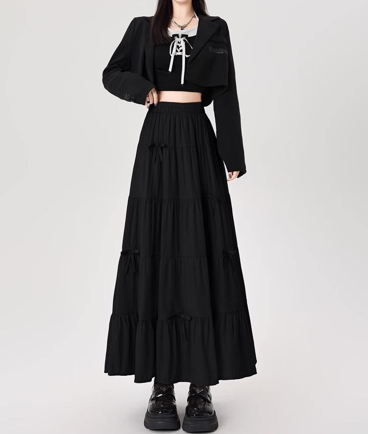 Tiered Bows Midi Skirt (5 Colors)