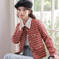 Houndstooth Tweed Jacket (Red)