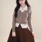 Faux Layered Cardigan (Khaki)