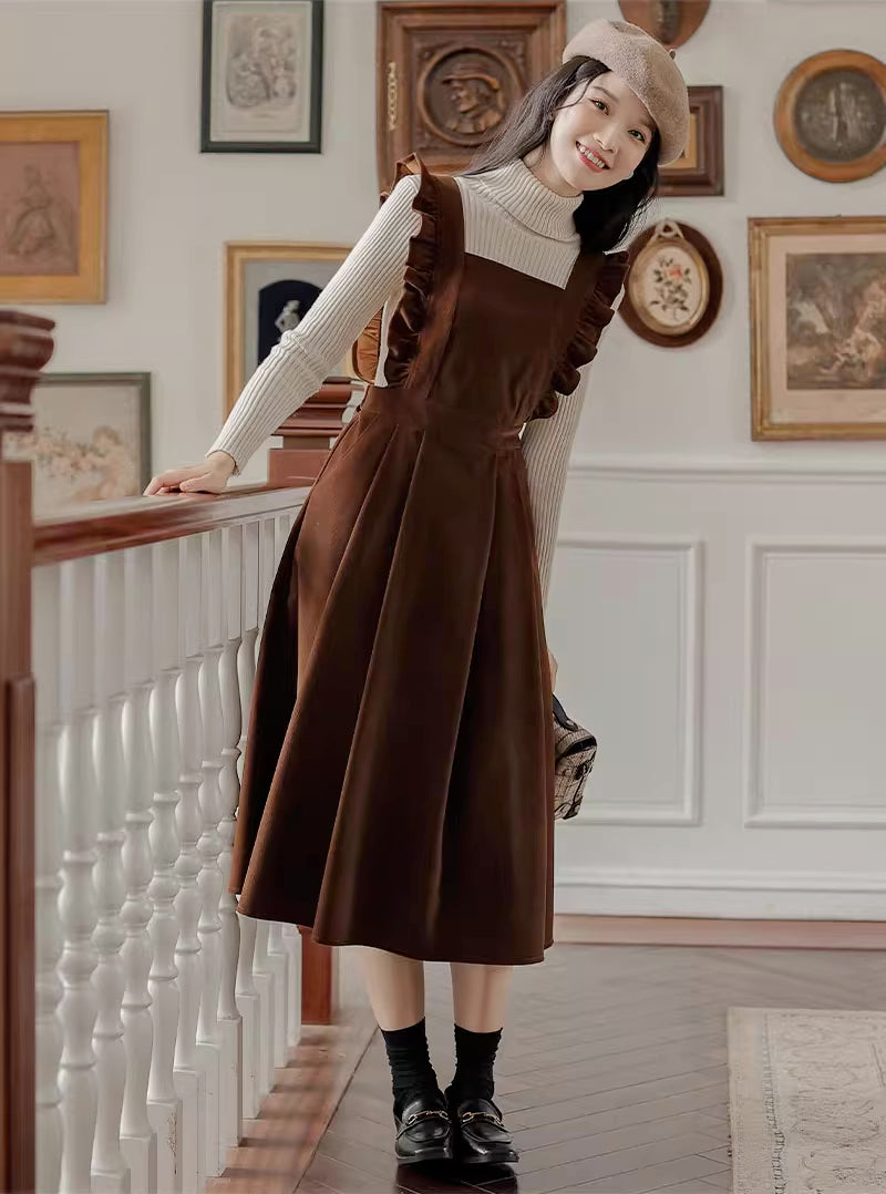 Corduroy apron outlet dress