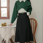 Criss Cross Cropped Throwover Sweater (Green)