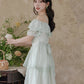 Garden Fairy Tiered Cold Shoulder Midi Dress (Mint Green)