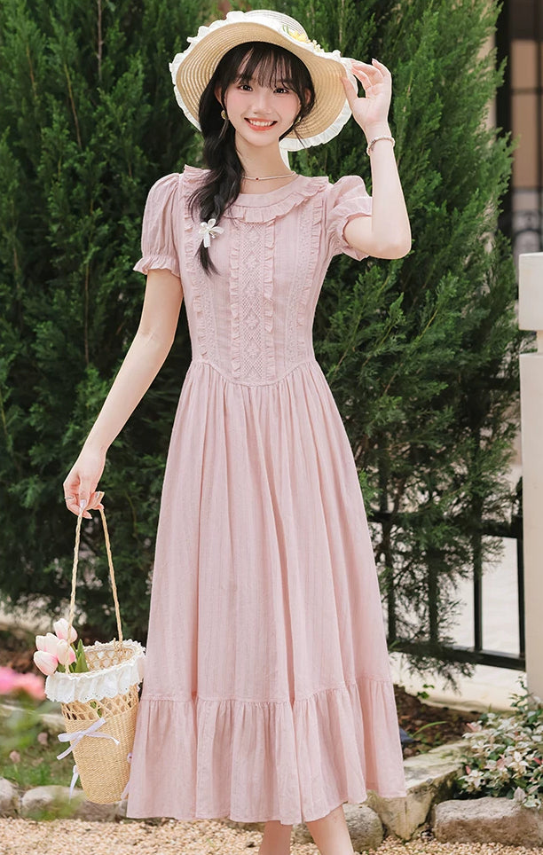 Blossom Tea Midi Dress (Pink) XL