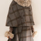 Library Plaid Capelet & Mini Skirt Set (Grey)