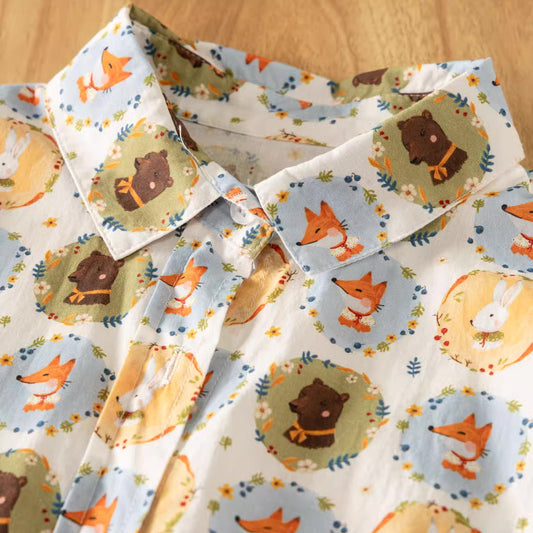 Woodland Frames Blouse (White/Multi)