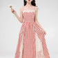 Gingham Lace Cami Maxi Dress (2 Colors)