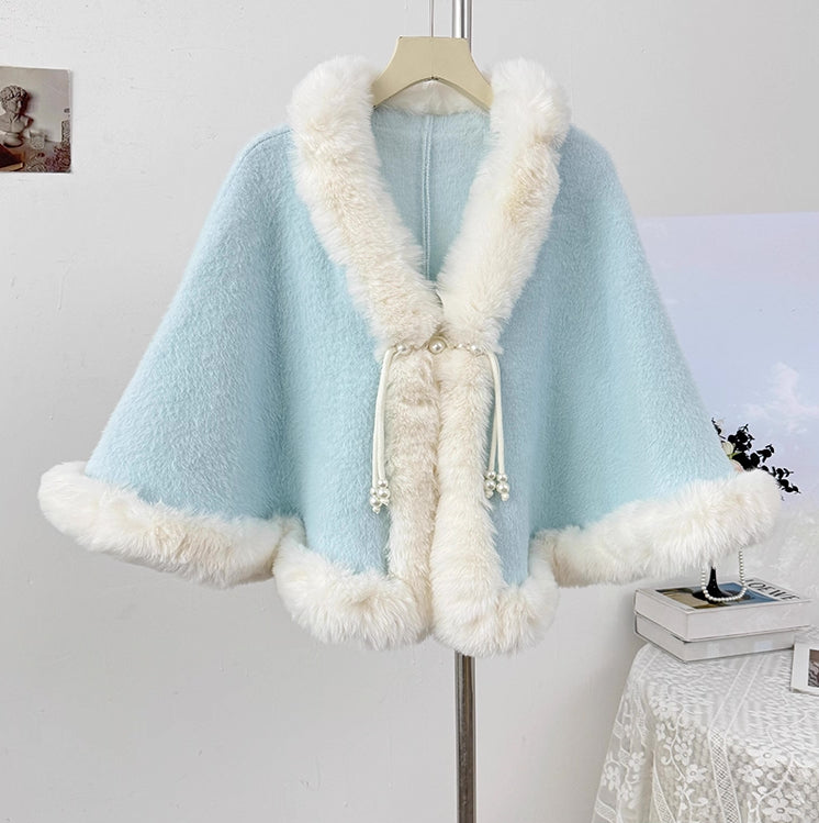 Fuzzy Faux Fur Capelet ( 4Colors)