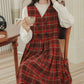 Biscuit Plaid Midi Dress (Red)