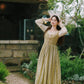 Folklore Faux Two-Piece Corset Dress (Mustard)