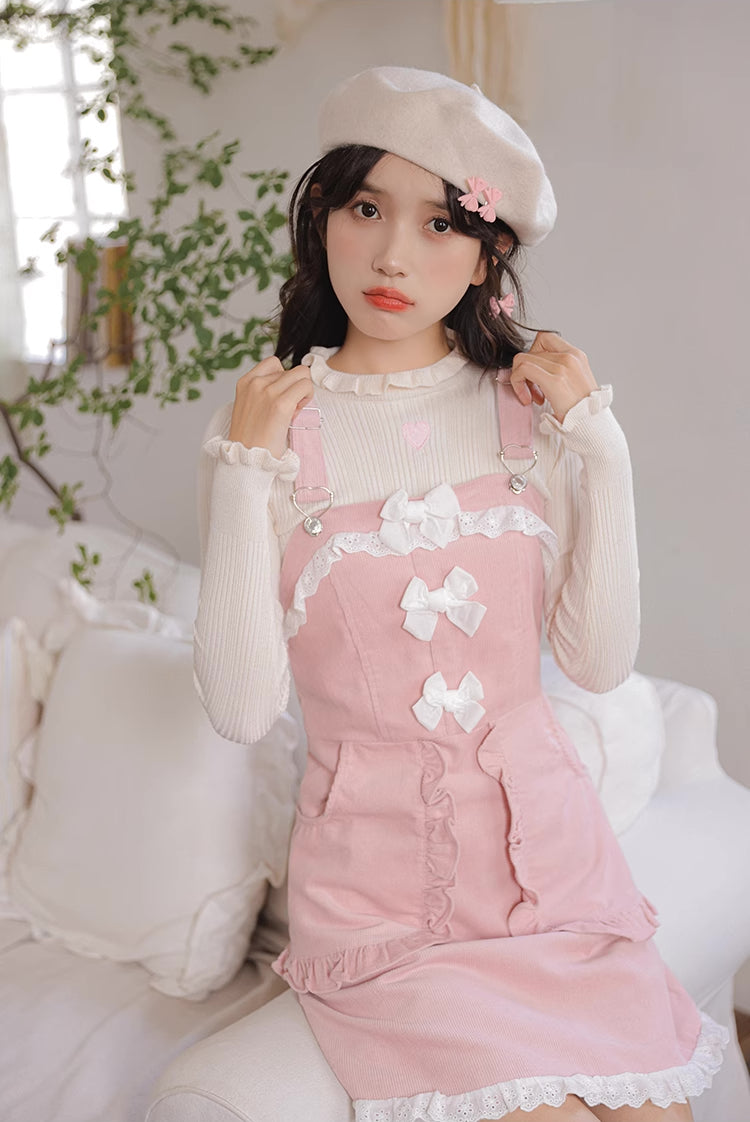 Sweet Little Baker Mini Pinafore Dress (Pink)