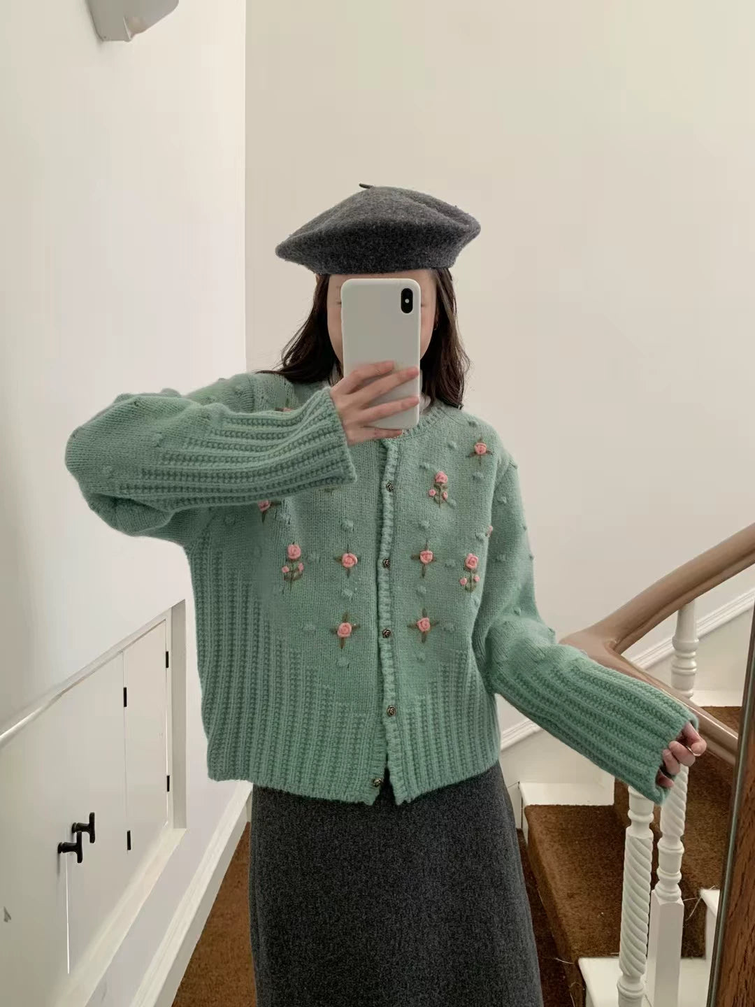 Rose Pom Pom Cardigan (3 Colors)