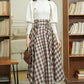 Choco Plaid Midi Skirt (Brown)