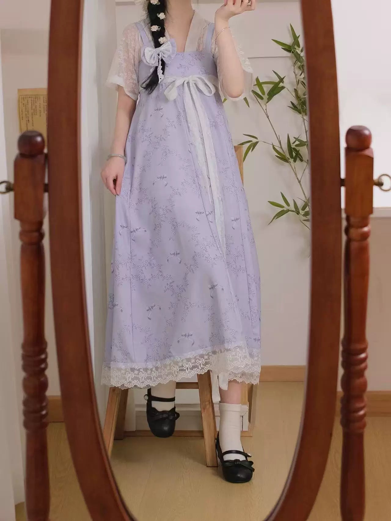 Pastel Bows Qixiong Dress (Purple)