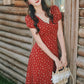 Ditsy Floral Maxi Dress (Red)