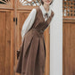 Basic Twofer Pinafore Dress (Brown)