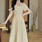 Grapevine Scallop Collar Midi Dress (Yellow)